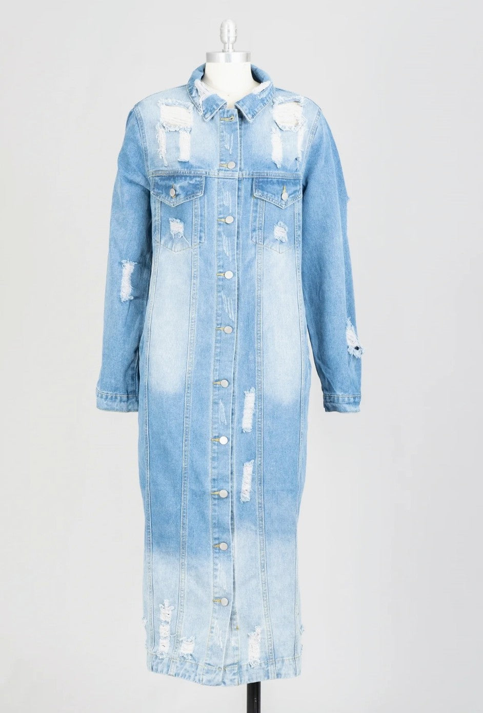 Denim Dress With Rhinestones