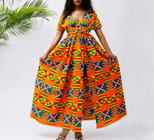 Load image into Gallery viewer, African Kente Print Women&#39;s Dress
