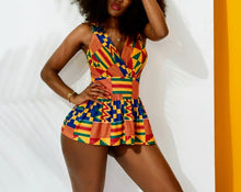 Load image into Gallery viewer, African Kente Print Swimming Dress
