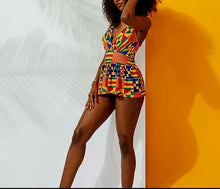 Load image into Gallery viewer, African Kente Print Swimming Dress
