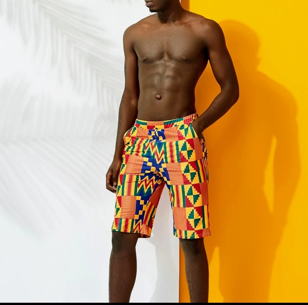 African Kente Print Men's Short