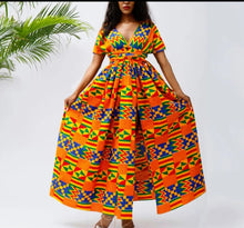 Load image into Gallery viewer, African Kente Print Women&#39;s Dress
