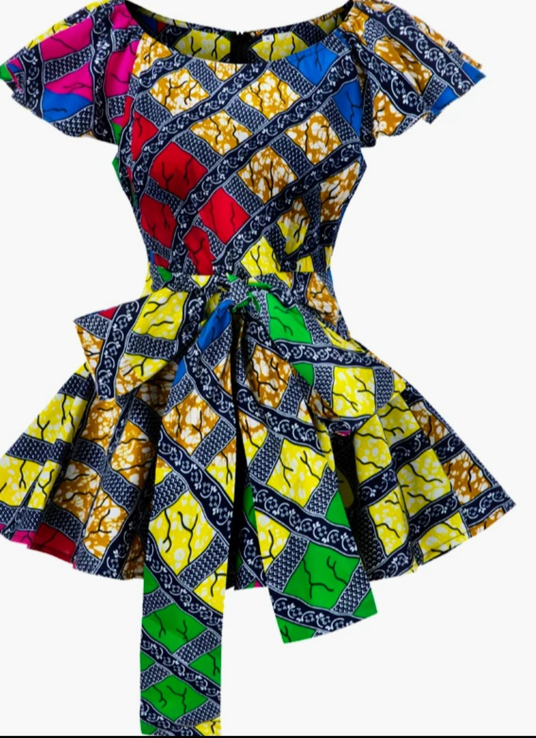 African Print Women's Peplum Top