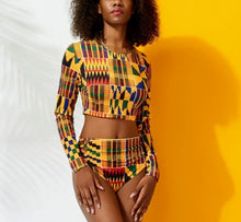 Load image into Gallery viewer, Women&#39;s Kente Print Swimming Suit sets
