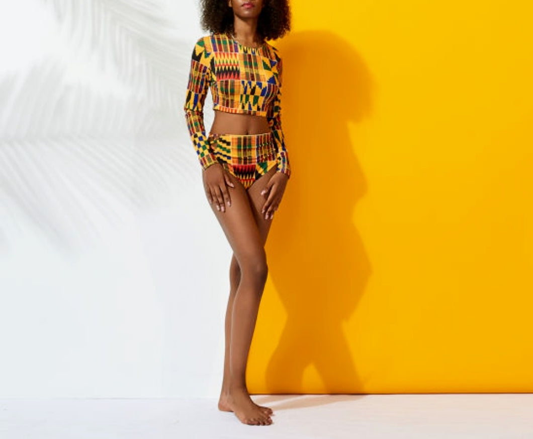 Women's Kente Print Swimming Suit sets