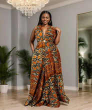 Load image into Gallery viewer, African print cowl neck jumpsuit/dress
