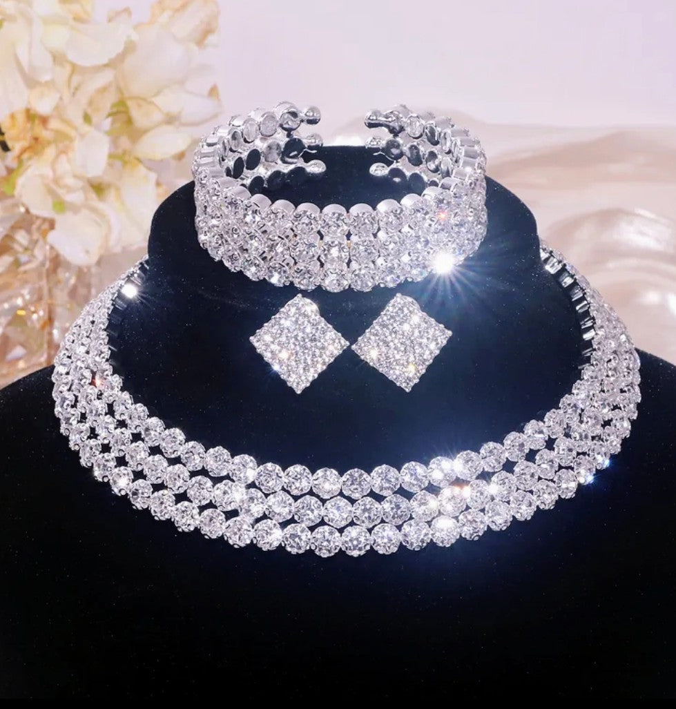 Rhinestones Choker costume set