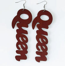 Load image into Gallery viewer, Queen Wooden Earrings
