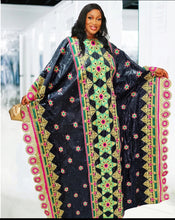 Load image into Gallery viewer, Authentic African Bazin and Lace Print Dress
