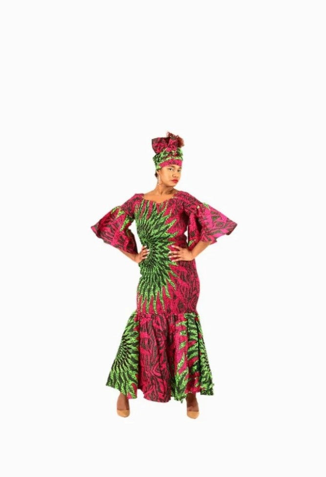 Authentic African Print Smocked Dress