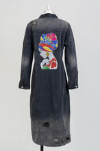 Load image into Gallery viewer, Demin Black Dress With Rhinestones
