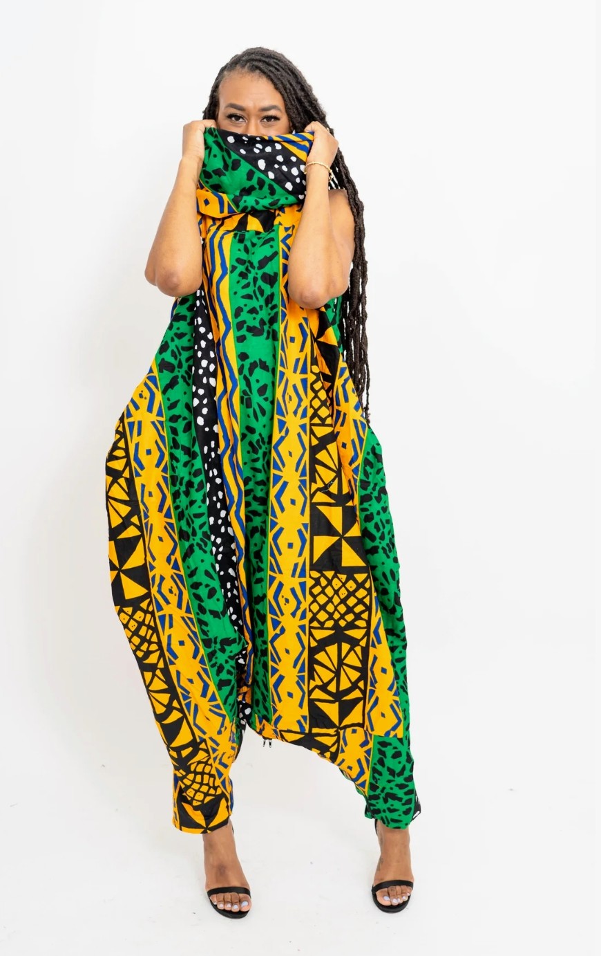 African Print Women's Convertible Romper to Dress