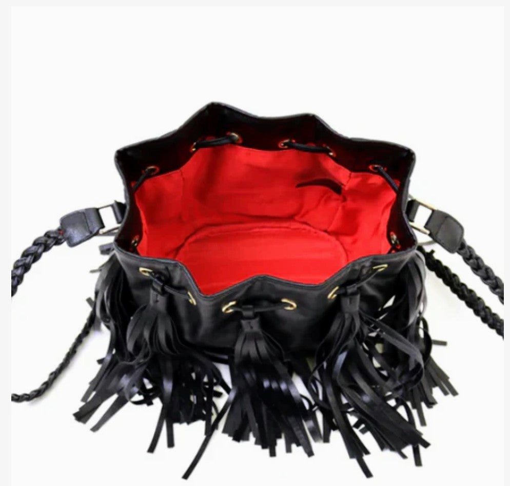 Vertigo Leather Handbag with Tassel