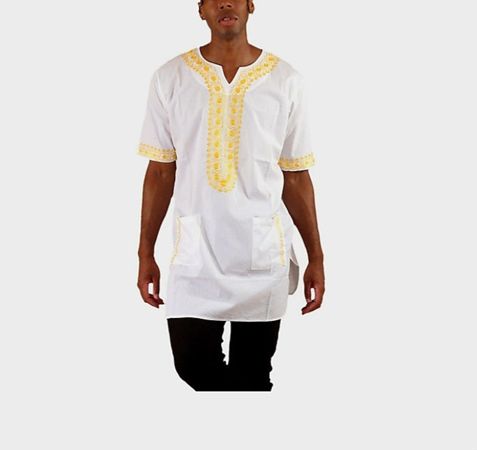 African Print Linen Top-Unisex