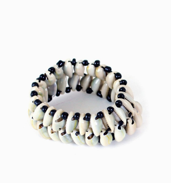 Double-Row Cowrie Shell Bracelet