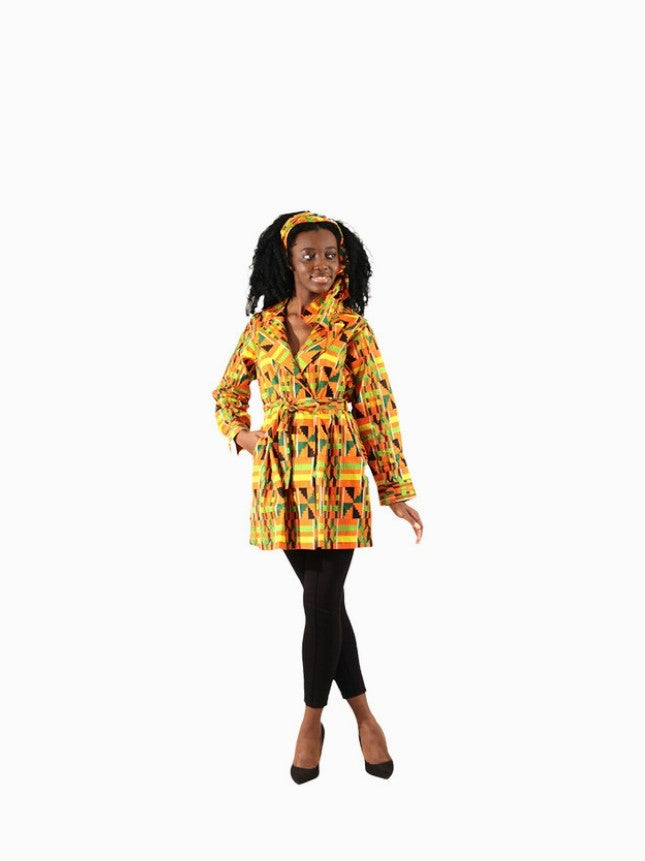 African Print Kente Blazer Top