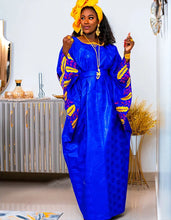 Load image into Gallery viewer, Quality African Bazin Print Boubou Dress
