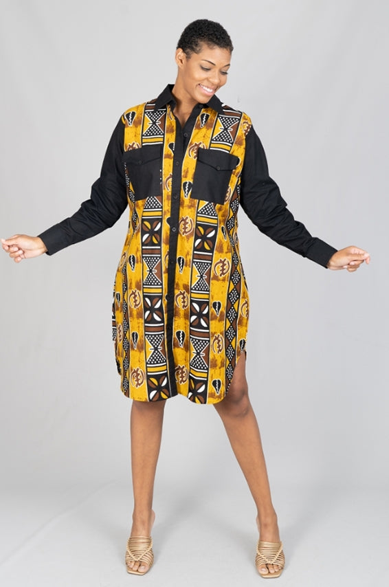 African Print Women's Shirt Dress – ARA AFRICAN COUTURE LLC