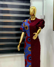 Load image into Gallery viewer, Bolu African Print Mixed Dress
