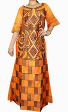 Load image into Gallery viewer, Authentic African Bazin Dress With Embodery
