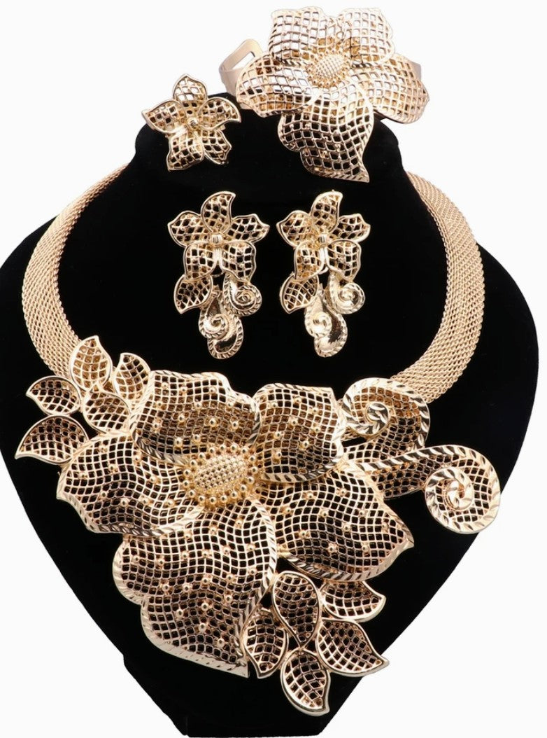 Dubai Gold Plated Necklace costume set