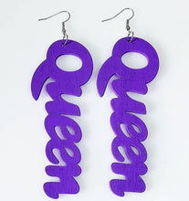 Load image into Gallery viewer, Queen Wooden Earrings
