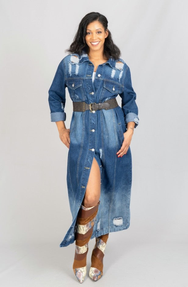 Demin Dress With Rhinestones