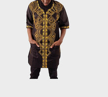 Load image into Gallery viewer, African Print Linen Top With Embodery-Unisex
