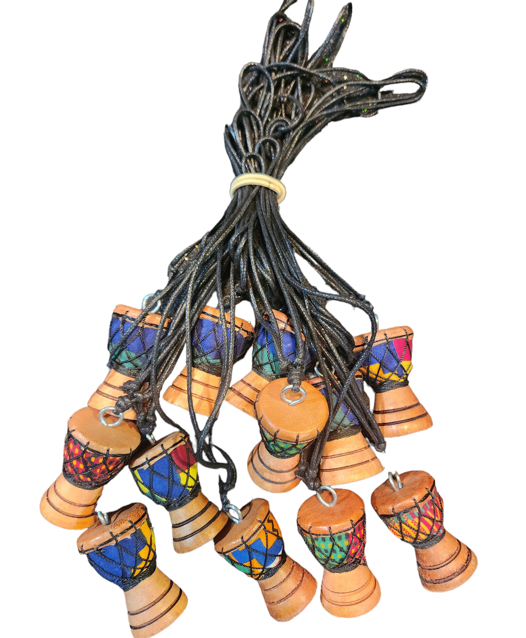 African Drum Handmade Wooden Necklace