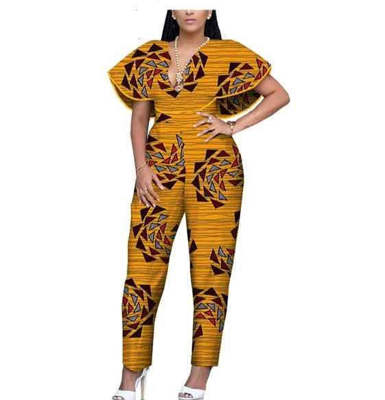 Plus-size African Print Romper